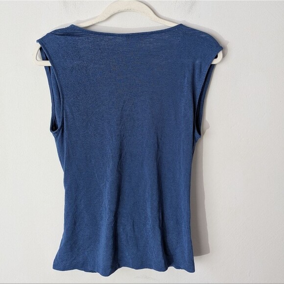 Athleta Breezy Wrap Camo Tank Top Shirt Chrome Blue Women's Size Small - Picture 4 of 5